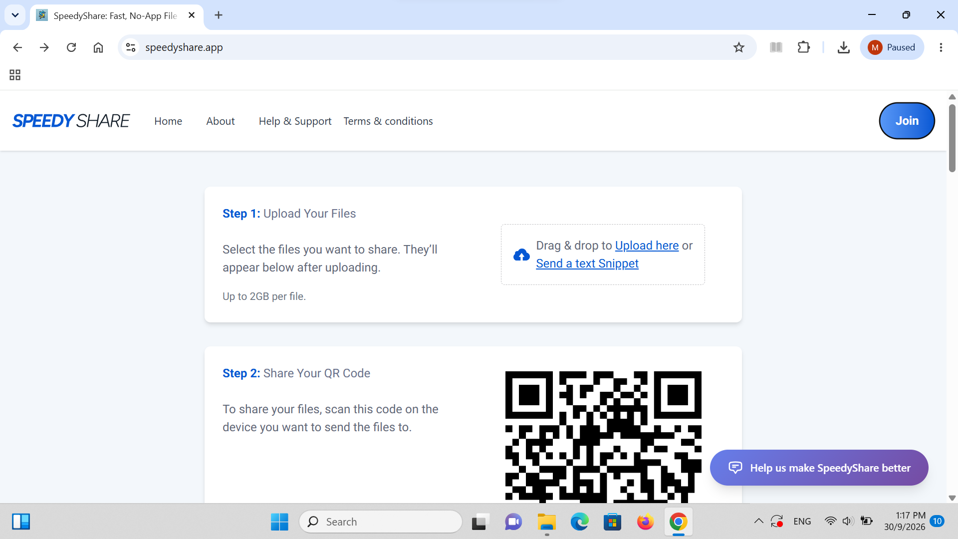 Langkah 9: On Student Laptop: Open SpeedyShare & Click Join